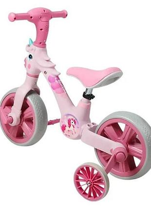 Велосипед детский со страховочными съемными колесами best trike jm-1071-9 розовый top shop ua_