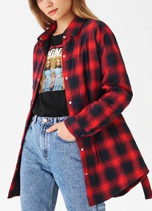 Тёплая куртка-рубашка в клетку