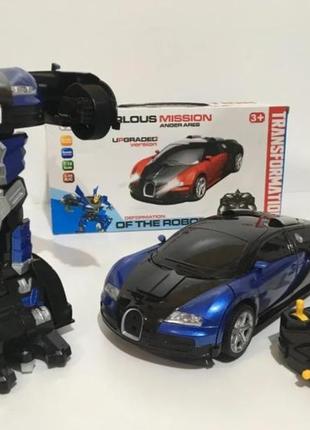 Машинка радіокерована трансформер car robot bugatti 1:14 deformation no:5772 фото