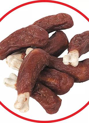 Натуральні ласощі «duck drumstick» з м’яса качки та кальцієвої кісточки для собак, 500 г