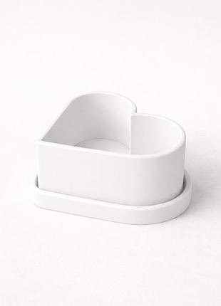 Горшок сердце с поддоном 3d 3