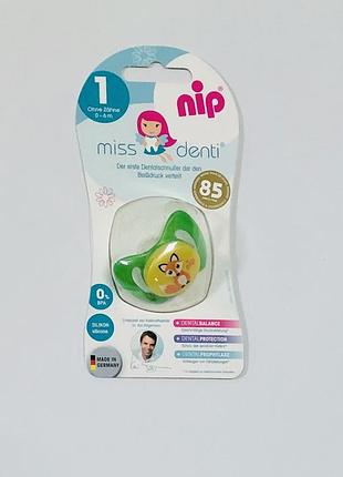 Пустышка "miss denti", силикон, no 2 (5-13 мес), 1 шт, тм "nip"