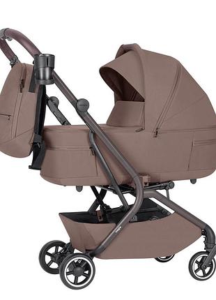 Коляска універсальна carrello magia crl-6555 2в1 з компактним складанням, люлькою та прогулянковим блоком