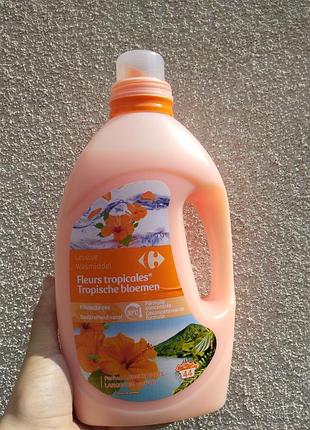 Гель для прання carrefour tropical flower 2.2 л – універсальний рідкий порошок, 44 прання