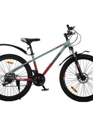 Велосипед spark blink (колеса – 26", стальная рама – 15") серый с красным