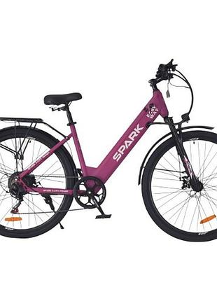 Велосипед с электромотором spark e-city easy way 18" 48v/500w/12,5ah фиолетовый матовый