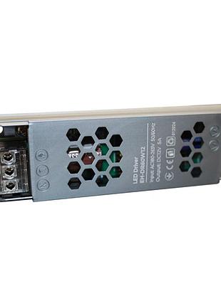 Led драйвер компактный 60 вт 12 в (серия стандарт ip20), гарантия 2 года