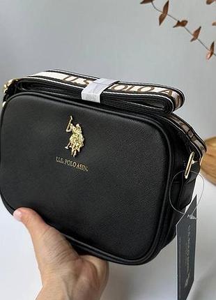 Сумка кросбоді us polo assn uspa класична чорна оригінал