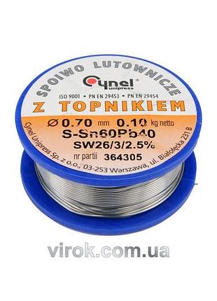 Припій sn60-pb40 дротяний на котушці vorel : ø= 0,7 мм, m=100 г [30]