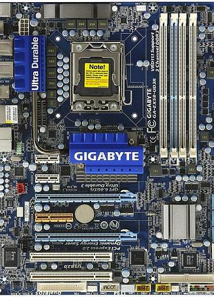 Топовая надежная материнская плата socket lga 1366 gigabyte ga-ex58-ud3r rev 1.6 sli на x58 чипсете ( 4 слота ddr3) с гарантией