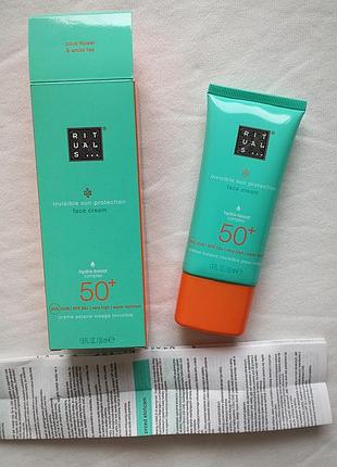 The ritual of karma invisible sun protection face cream spf50 uva+uvb, hydro -boost complex,  солнцезащитный крем+увлажняющий бустер для лица