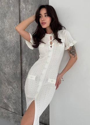 ⭐⭐⭐⭐⭐ 
ажурное белое платье миди с рюшами в стиле олд мани 🎀 a245