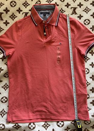 Tommy hilfiger  s-polo малиново-червоного коліру( outlet/original)
