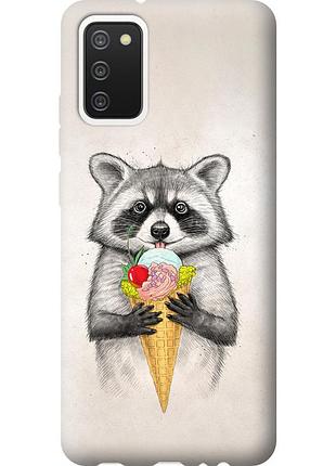 Чохол силіконовий на телефон samsung galaxy a02s a025f єнотик з морозивом "4602u-2203-58250"