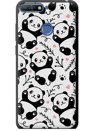 Чехол tpu на телефон huawei y6 prime 2018 панды "4318b-1441-58250"