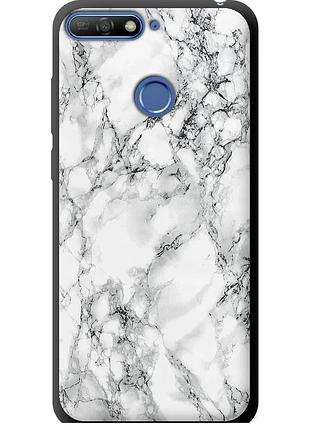 Чехол tpu на телефон huawei y6 prime 2018 мрамор белый "4480b-1441-58250"