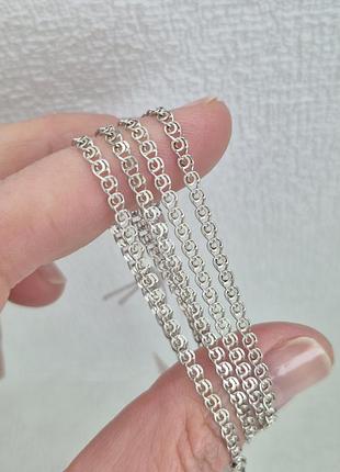 Цепь серебряная 450см, цепочка love, серебро 925 проби