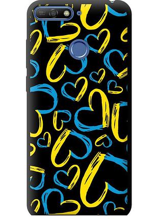 Чехол tpu патриотический на телефон huawei y6 prime 2018 сердца ua "5292b-1441-58250"