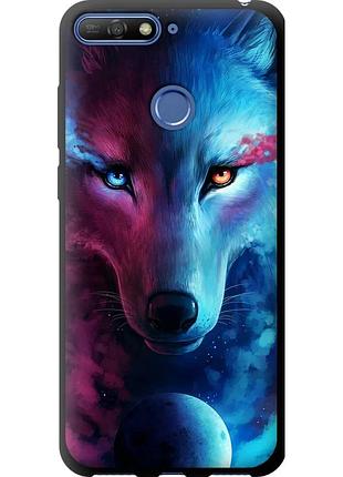 Чохол tpu на телефон huawei y6 prime 2018 арт-вовк "3999b-1441-58250"