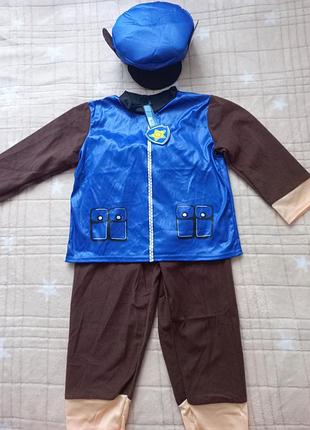 Детский костюм гонщик щенячий патруль. карнавальный костюм chase paw patrol костюм полицейского для мальчика