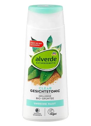 Тонік для обличчя alverde naturkosmetik очищувальний з цілющим брудом та органічним зеленим чаєм, 200 мл