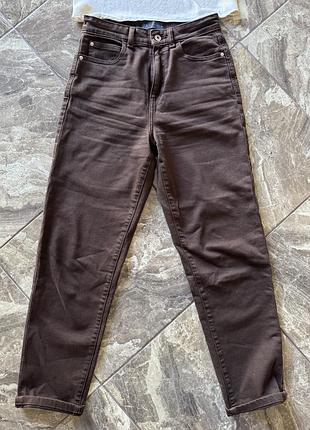 Шоколадні джинси мом fit zara 36 розмір