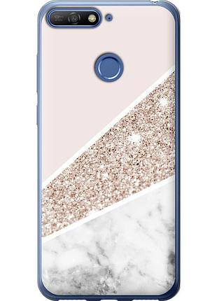 Чехол 2d пластиковый на телефон huawei honor 7a pro пастельный мрамор "4342t-1440-58250"