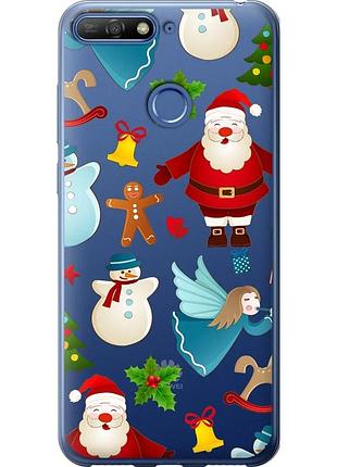 Чохол 2d пластиковий на телефон huawei honor 7c новорічний 1 "4614t-1411-58250"