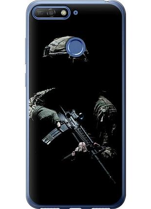 Чехол 2d пластиковый патриотический на телефон huawei y6 prime 2018 защитник v3 "5226t-1441-58250"