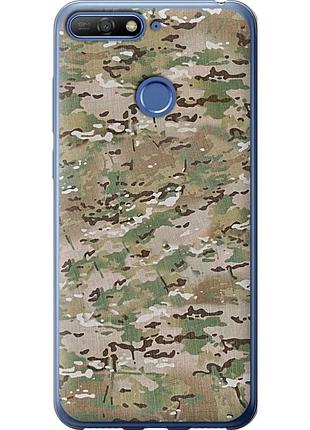 Чехол 2d пластиковый на телефон huawei y6 prime 2018 камуфляж v5 "1201t-1441-58250"