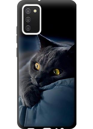 Чохол tpu на телефон samsung galaxy a02s a025f димчастий кіт "825b-2203-58250"