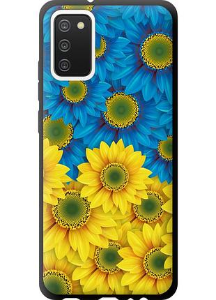 Чохол tpu патріотичний на телефон samsung galaxy a02s a025f жовто-блакитні квіти "1048b-2203-58250"