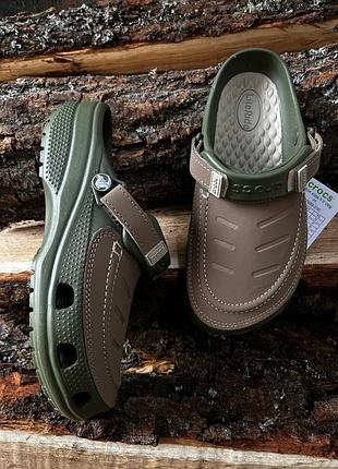 Чоловічі крокси сабо crocs yukon literide army новинка crocs крокси сабо army