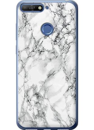 Чехол 2d пластиковый на телефон huawei honor 7a pro мрамор белый "4480t-1440-58250"