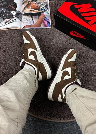 Жіночі кросівки nike sb dunk low 'white&brown'