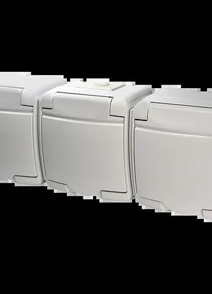 Hermetics eti 4668023 розетка 3-на з з/у schuko rhe-3s (біла/біла кришка, ip54)