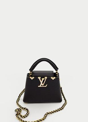 Louis vuitton capucines mini black with gold