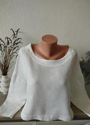 Лляна фактурна блуза polo's for you.