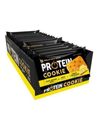 Блок протеинового печенья go on nutrition protein lemon cheesecake(лимонный чизкейк) (без сахара) - 50 г - 18 шт (599271)