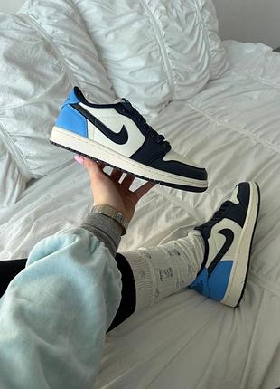 Кросівки унісекс air jordan 1 retro low og obsidian/ university blu. чоловічі та жіночі розміри