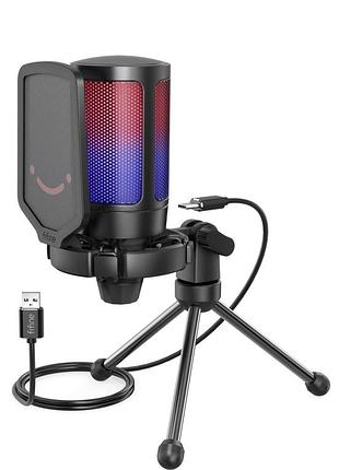 Fifine a6v ampligame — ігровий мікрофон з rgb підсвіткою