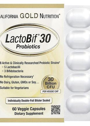 Пробиотик california gold nutrition lactobif probiotics 30 billion cfu 120 капсул (523627787)