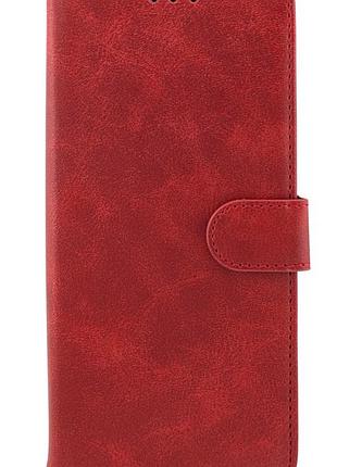 Чехол книжка leather flip для motorola g86 на магните с подставкой красный