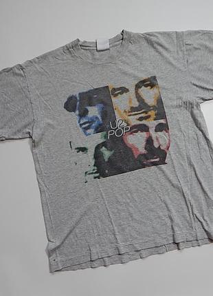 Футболка vintage 90s u2 pop distressed rock band t-shirt large medium