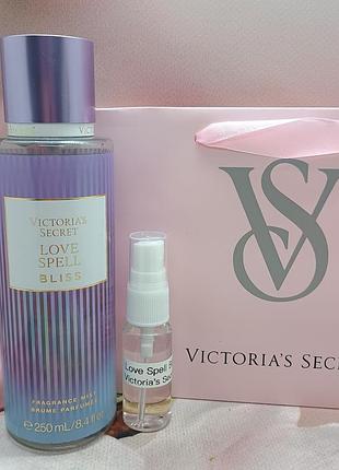 Розпив, парфумований міст для тіла та волосся love speii bliss  victoria's secret  оригінал