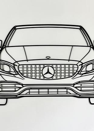 Авто mercedes-benz amg 63 со знаком, декор на стену из металла 120см