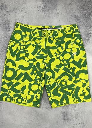 Nike чоловічі вінтажні пляжні шорти розмір л жовто зелені оригінал спорт