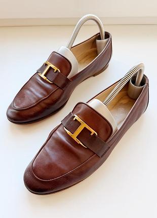 Женские кожаные лоферы tod's t timeless