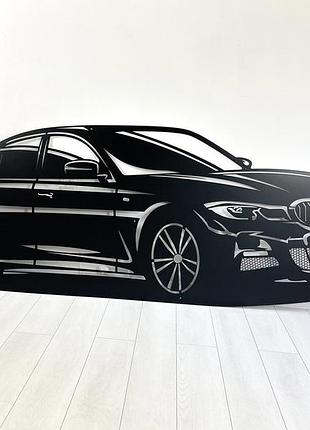 Авто bmw 3 g20, декор на стену из металла 120см