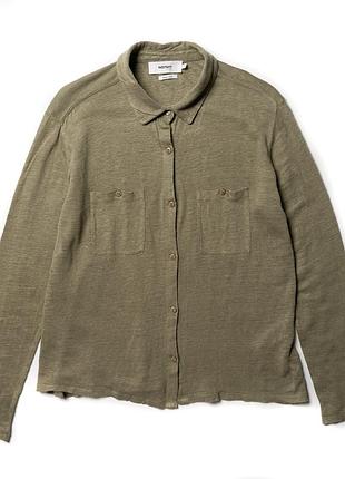 Notshy cashmere 100% linen polo long sleeve [kwh017015]